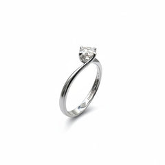 Anello Solitario Iannelli Valentino in Oro Bianco 18 KT con Diamante Naturale ct. 0,50 IGI ANXBR05