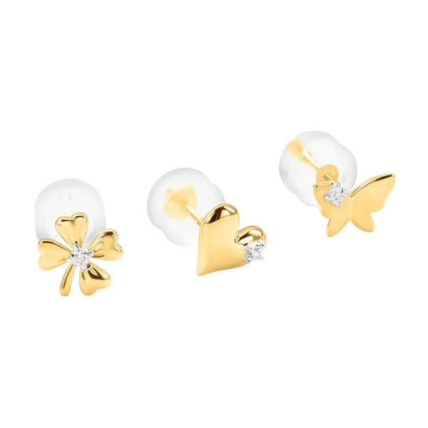 Orecchini Stroili Lobo Farfalla Mon Petit Oro Bicolore 9 KT Diamante 0,003 ct 1435978