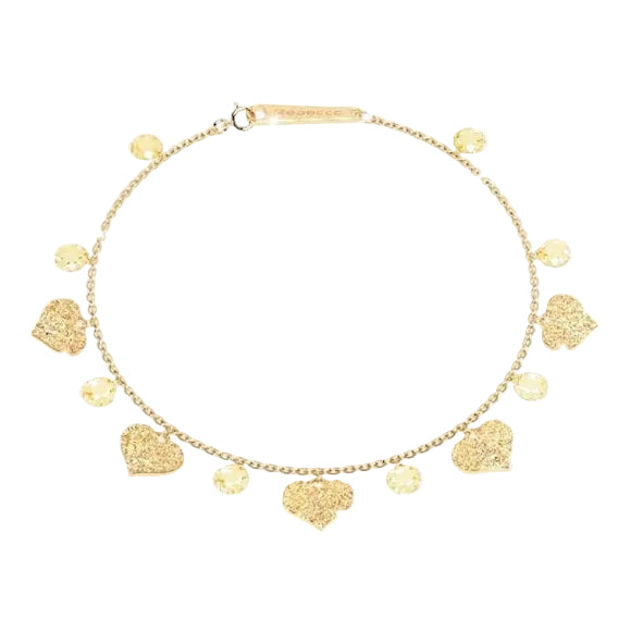 Bracciale Rebecca Lucciole Dorato con Cuori e Pietre Gialle SLCBBOC12