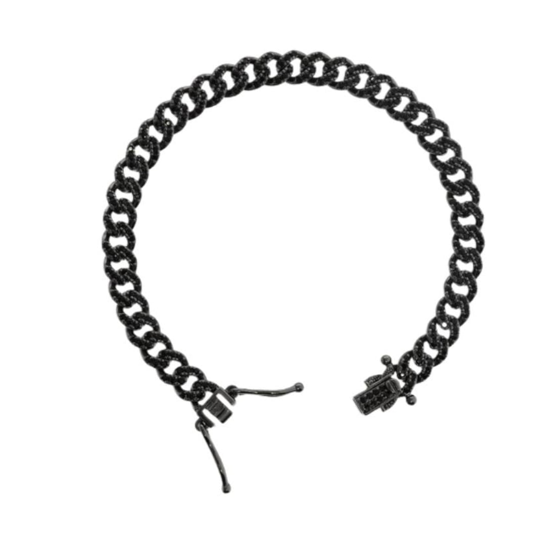 Albert M. Grumetta Chain Bracelet With Black Spinel Pavé