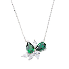 Stardust Necklace with White and Green Zircons