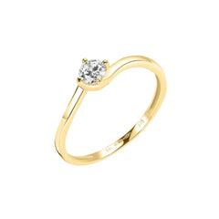 Stroili Claire Solitaire Ring Yellow Gold Cubic Zirconia 1412100