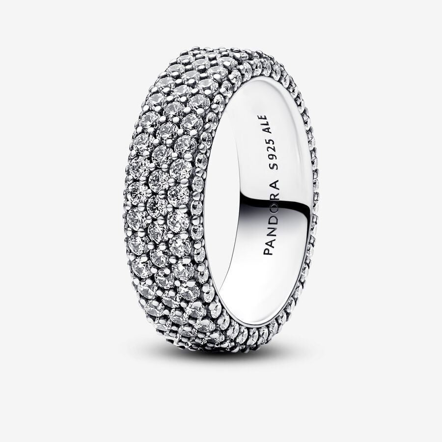 Anello Pandora Pavè Fascia Tripla