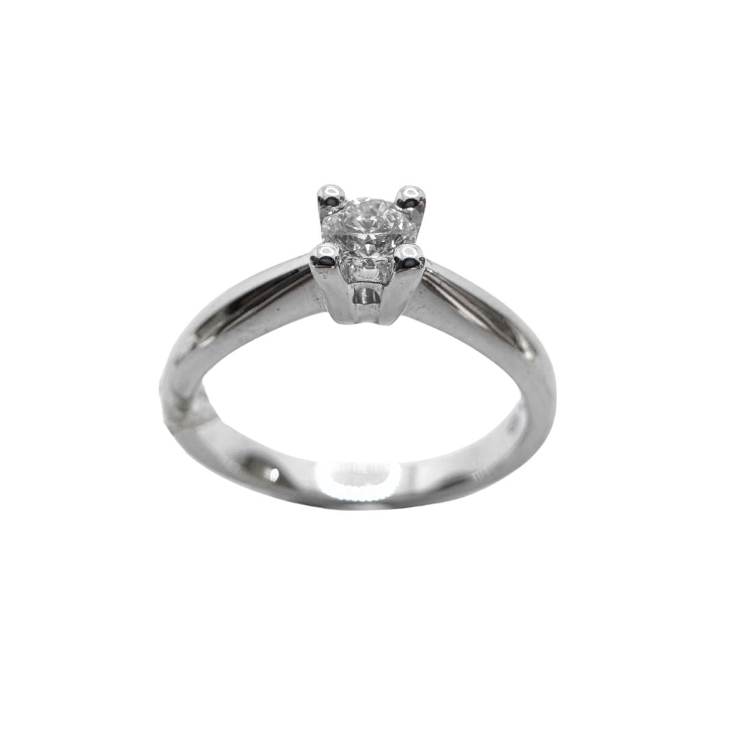Anillo solitario Mirco Visconti en oro blanco y diamantes