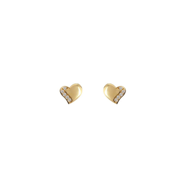 Orecchini Milor Gold Al Lobo Cuore Sinuosi Con Cubic Zirconia Oro Giallo 375 WSGD90743.YG