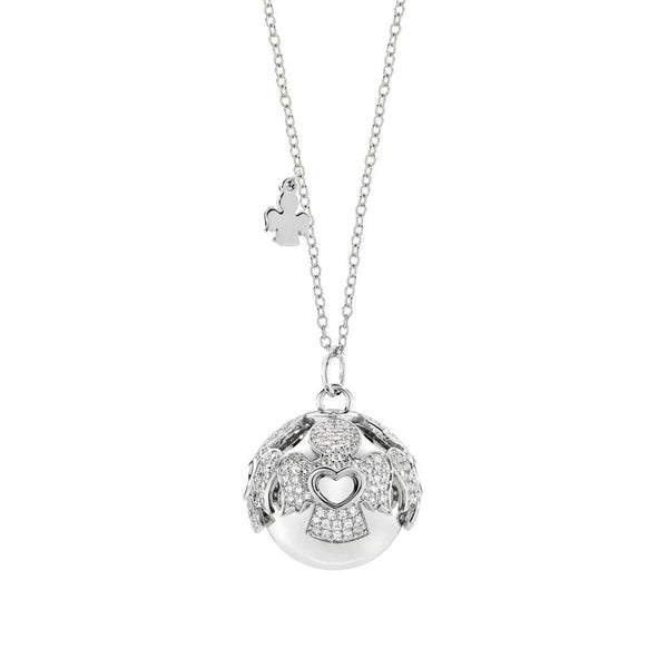 Collana Amen Chiama Angeli In Acciaio E Zirconi -