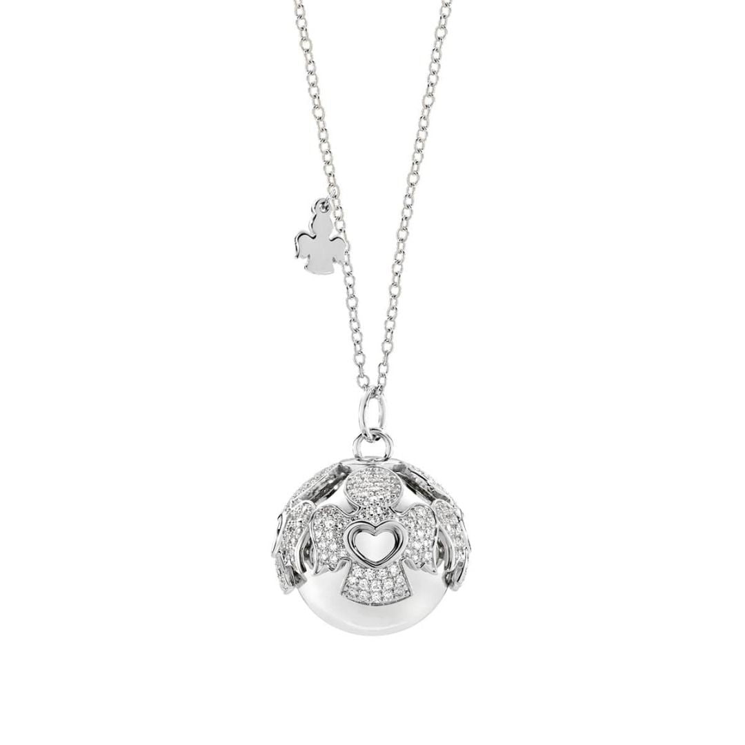Amen Angel Caller Necklace in Steel and Zircons