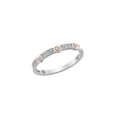 Anello Zancan Da Uomo In Oro Bianco E Rosa Con Diamanti Bianchi EA135BR