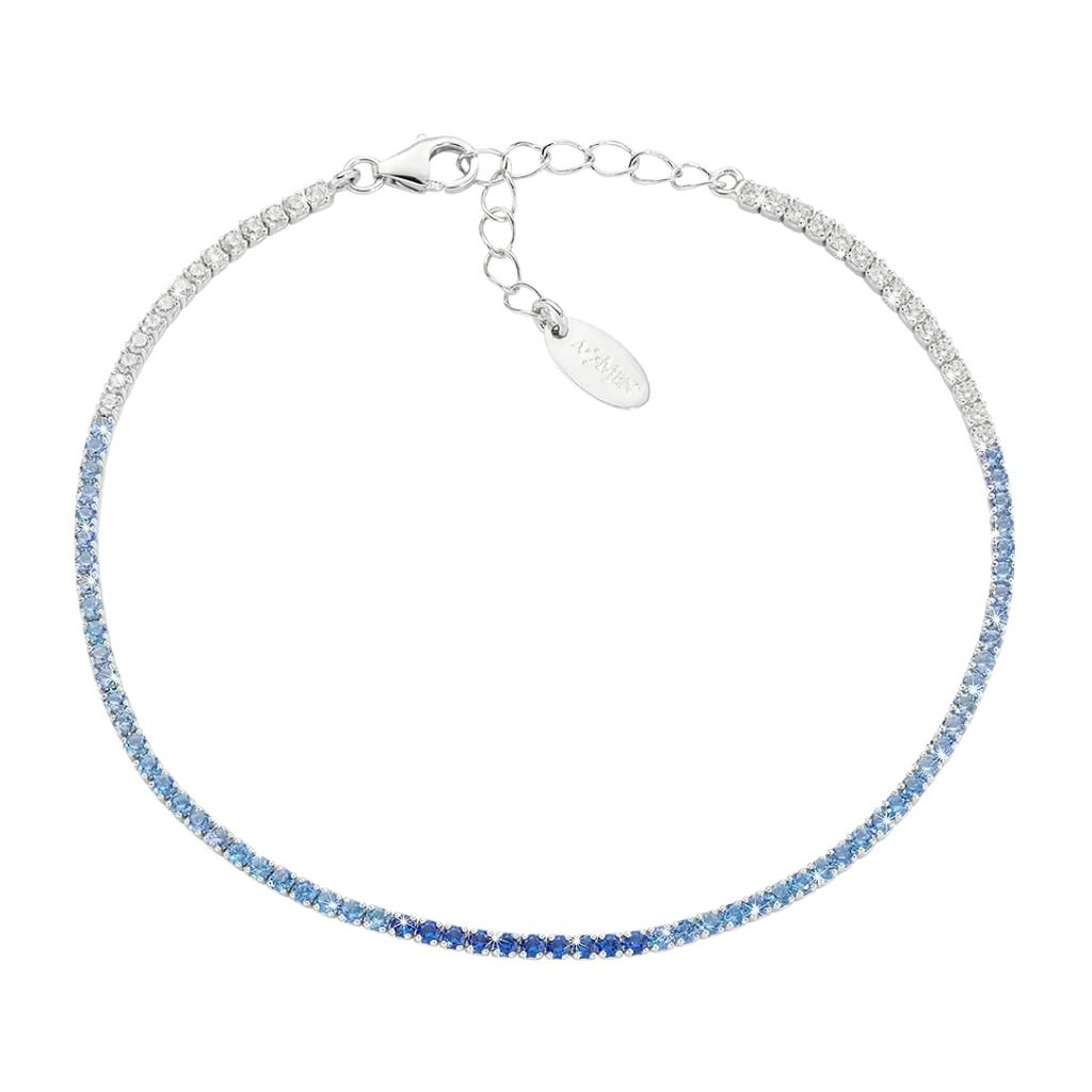 Bracciale Amen Tennis Mania Con Zirconi Degradè Blu/Verde  BT1DEB