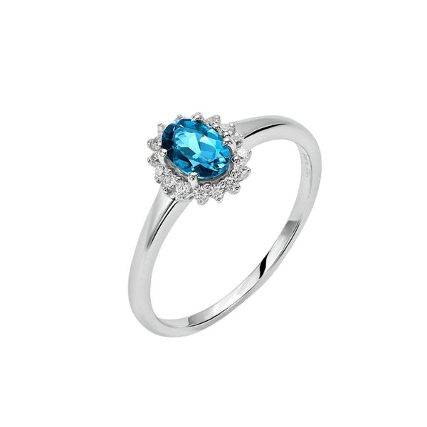 Anello Stroili Solitario Amélie Oro Bianco 9 KT Topazio London Blue 1413267