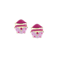 Amen Girl's Stud Earrings Ladybug Enamel Pink and Fuchsia ORJCOGFU3