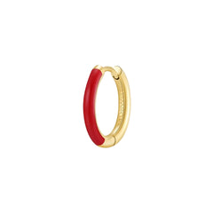 Brosway Symphonia Single Earring, Golden Hoop with Red Enamel