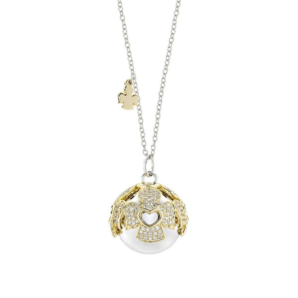 Collana Amen Chiama Angeli In Acciaio E Zirconi -