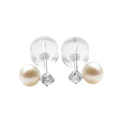 Orecchini Stroili Lobo Bon Ton Oro Bianco 9 KT Perla D'Acqua Dolce 4/4,5 mm 1426717