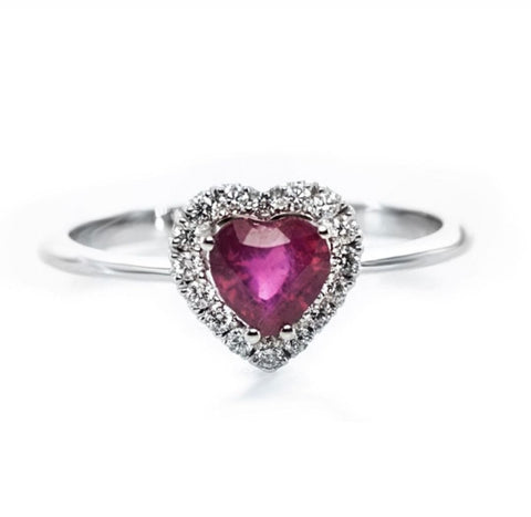 Anello Bibigì Con Rubino Taglio Cuore