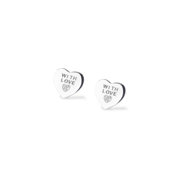 Orecchini Marcello Pane Dream Cuori "WITH LOVE" Argentati ORDV 061