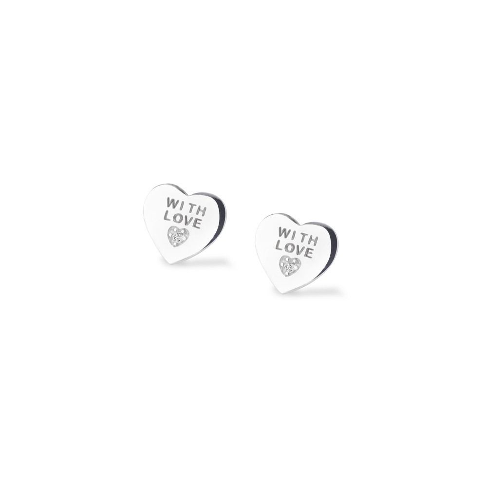 Orecchini Marcello Pane Dream Cuori "WITH LOVE" Argentati ORDV 061