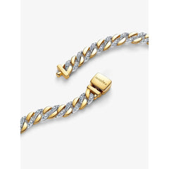 Bracciale Pandora Maglia Cubana Con Pavè In Argento E Placcatura In Oro Giallo 14 Kt