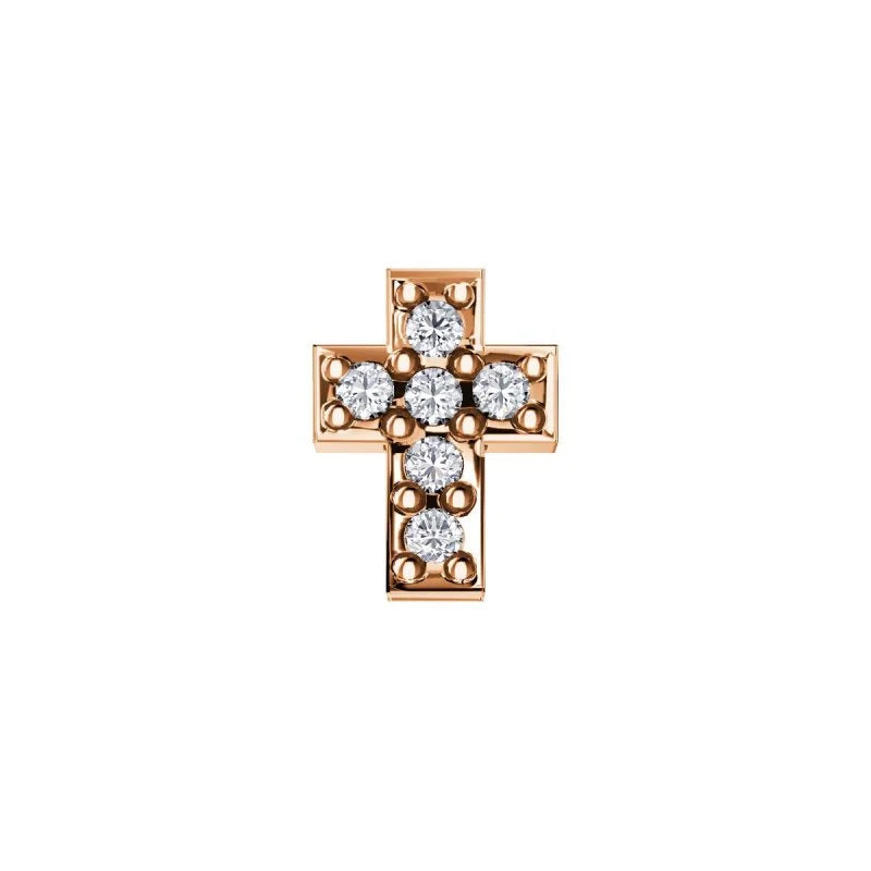 Charm Elements Croce In Oro Rosa E Diamanti 0,03 ct DCHF6520.003