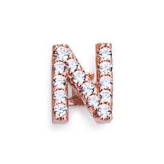 Lettere Marcello Pane Color Rosè e Argento Con Zirconi LEYL001