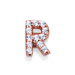 Lettere Marcello Pane Color Rosè e Argento Con Zirconi LEYL001