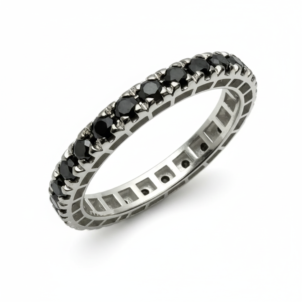 Davite Delucchi Men's Ring with Black Diamonds