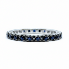 Davite&amp;Delucchi Verretta Girodito Ring in White Gold with 0.83 ct Sapphires, Size 22