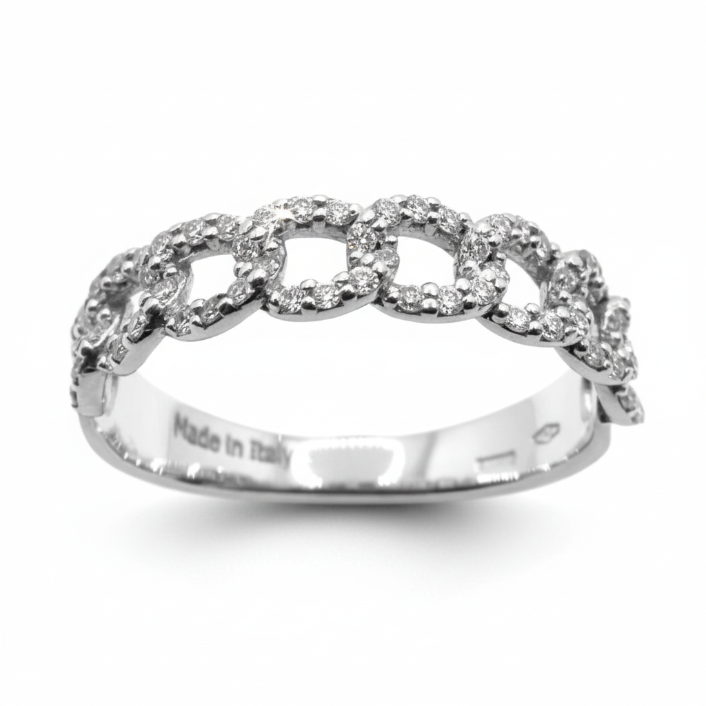 Davite&amp;Delucchi Groumette Ring in White Gold and Diamonds