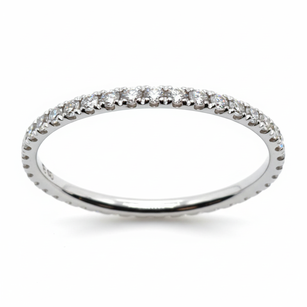 Davite &amp; Delucchi Eternity Ring in White Gold and 0.40 ct Diamonds