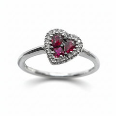 Anello Cuore Davite&Delucchi con Rubini e Diamanti AA030784RB
