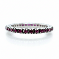 Anello Girodito Davite&Delucchi in Oro Bianco con Rubini Misura 12 AA031122RB