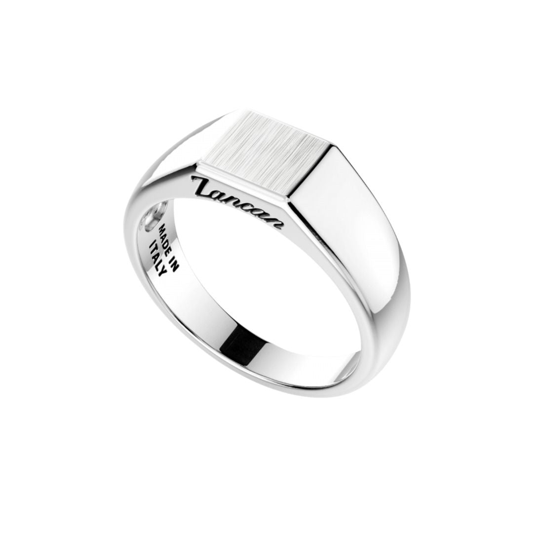 Zancan Engravable Chevalier Ring in Silver ESA065