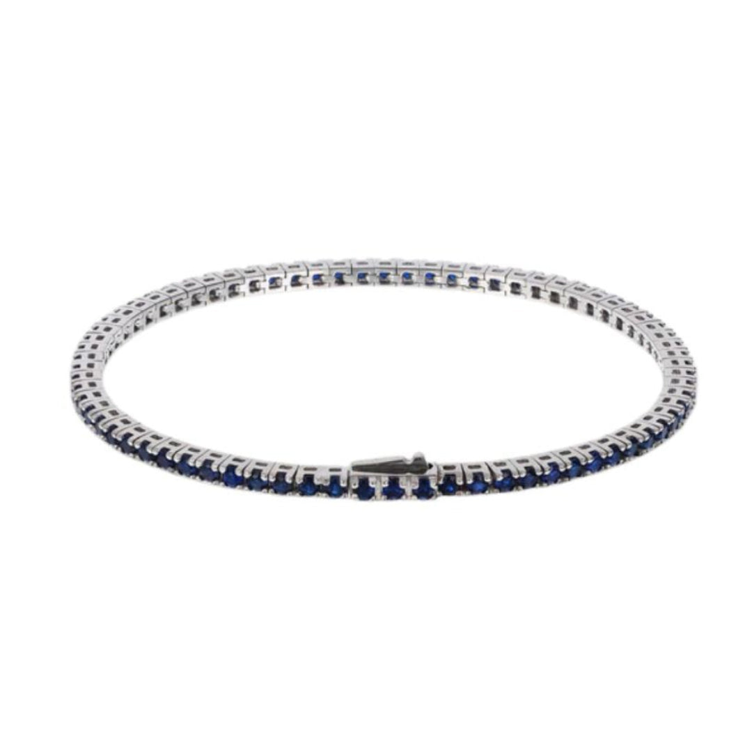 Albert M. Tennis Bracelet with Blue Cubic Zirconia