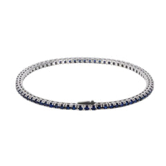 Albert M. Tennis Bracelet with Blue Cubic Zirconia
