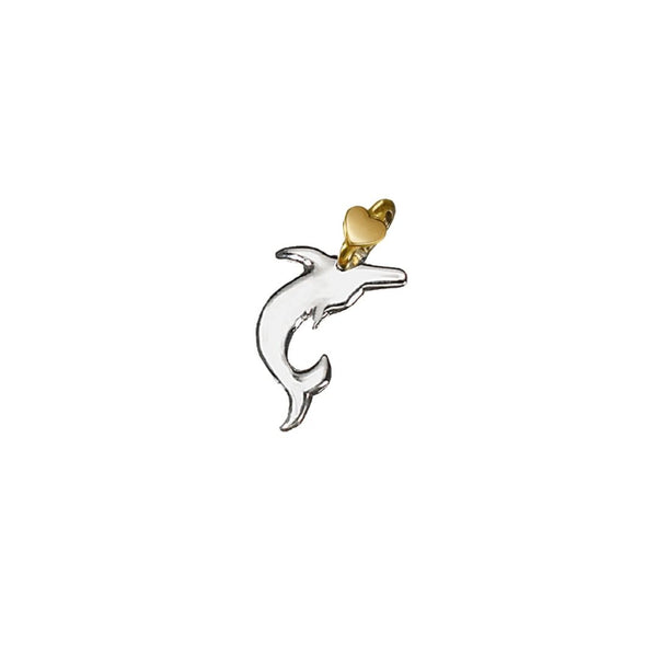 Charm de delfín Dodo Mariani en plata y oro amarillo de 9 quilates