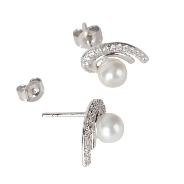 Orecchini Stroili Lobo Gabrielle Oro Bianco 9 KT Perla D'Acqua Dolce 6/6,5 mm 1413477