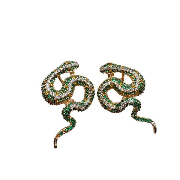 Orecchini Fiorini in Argento Serpente con Zirconi 0147AG9930134AC