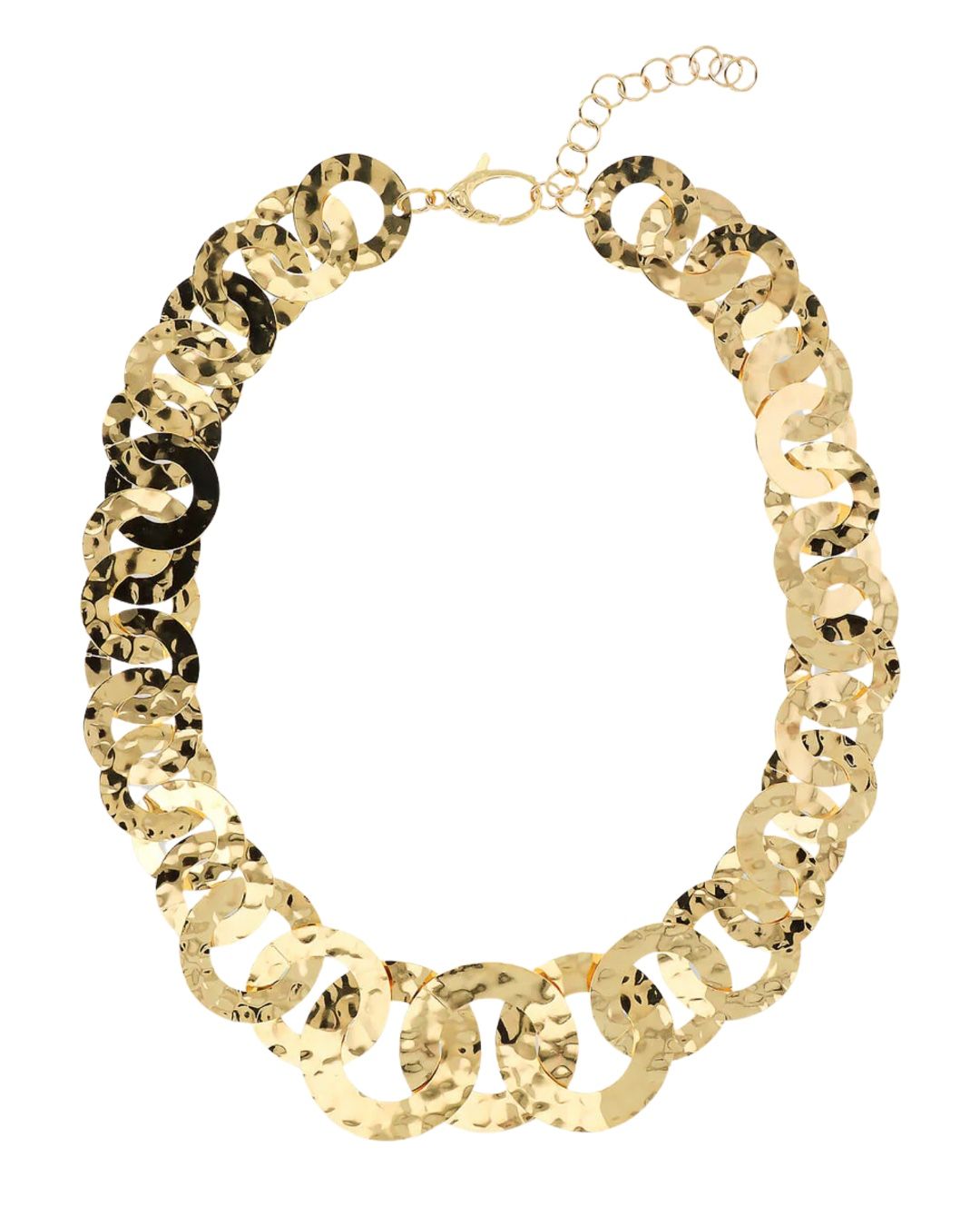 Collana Etrusca Graduata con Maglie a Disco Martellate WSET00860.YG
