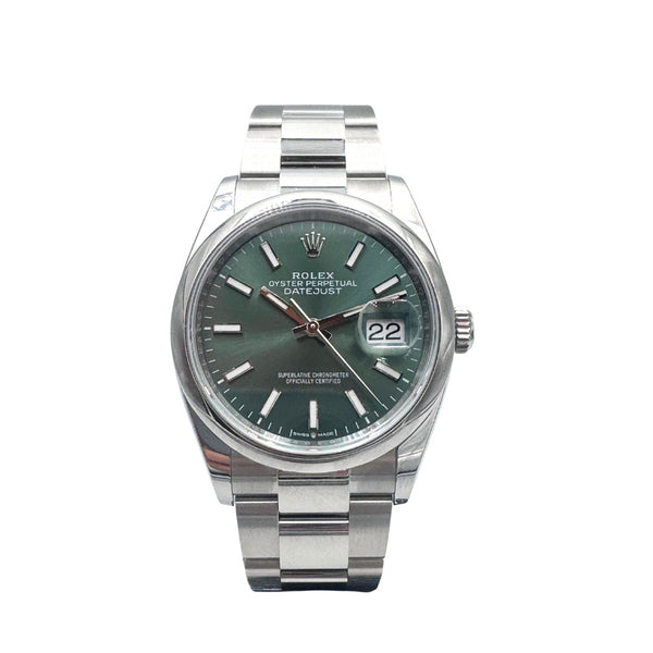 Orologio Rolex Date Just 126200 Green Mint 36 mm 2025 Like New
