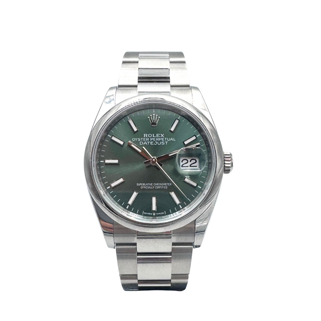 Orologio Rolex Date Just 126200 Green Mint 36 mm 2025 Like New 126200G