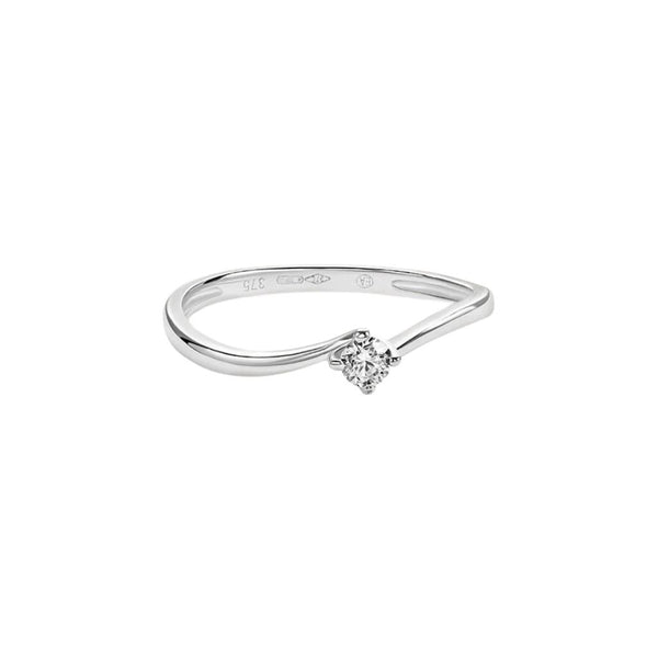Anello Stroili Solitario Claire Oro Bianco 9 KT Cubic Zirconia 1414950