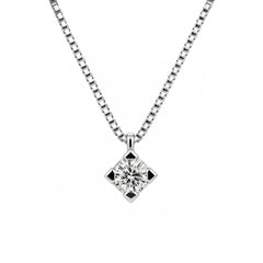 Collana Iannelli Puntoluce in Oro Bianco 18 KT con Diamante Naturale Certificato HRD