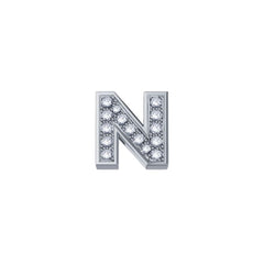 Elements Lettera N In Oro Bianco E Diamanti 0,02 ct DCHF3319N.002