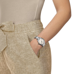 Tissot PR100 Watch with Mother-of-Pearl Dial and Diamonds 34 mm
