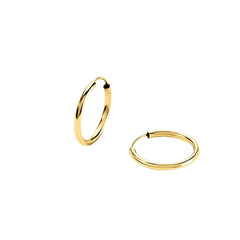 Stroili Toujours Yellow Gold 9 KT 12 mm Hoop Earrings 1401733