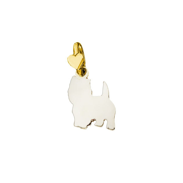 Charm Dodo Mariani West Higland Terrier In Argento E Oro Giallo 9 Kt WHT1