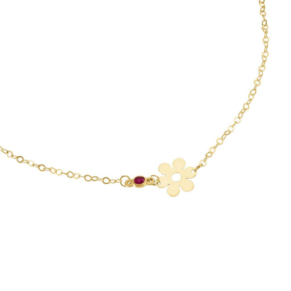 Bracciale Stroili Fiore Mon Petit Oro Giallo 9 KT Cubic Zirconia Magenta 1432398