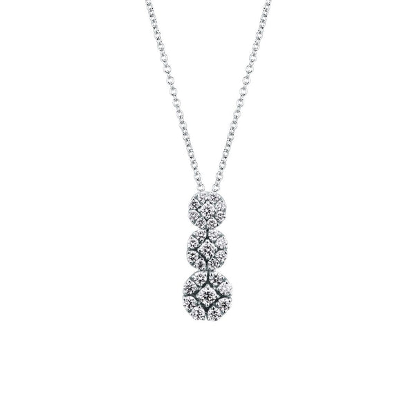 Collana Mirco Visconti in Oro Bianco con pendente Trilogy con Diamanti P1024/5