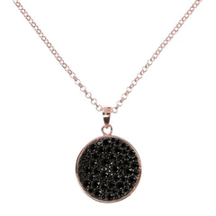 Bronzallure Necklace with Black Spinel Pavé Pendant