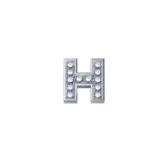 Elements Lettera H In Oro Bianco E Diamanti 0,02 ct DCHF3319H.002